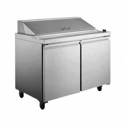 9.5 Cu. Ft. Prep Table Commercial Refrigerator in Stainless Steel