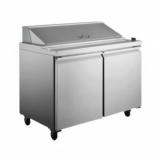 9.5 Cu. Ft. Prep Table Commercial Refrigerator in Stainless Steel