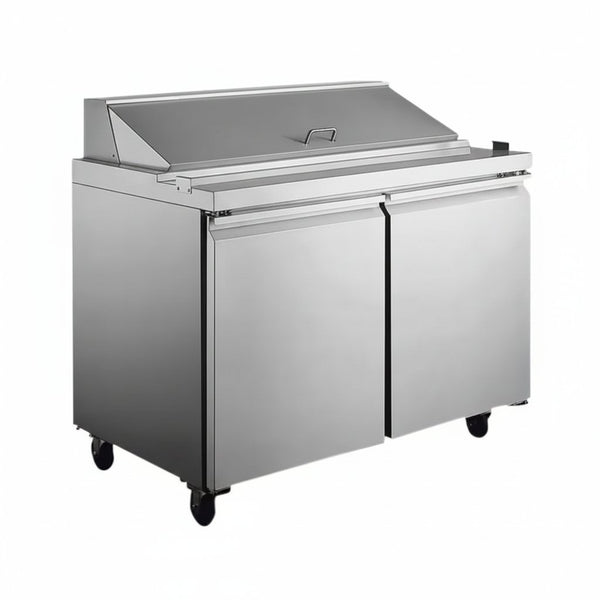 9.5 Cu. Ft. Prep Table Commercial Refrigerator in Stainless Steel