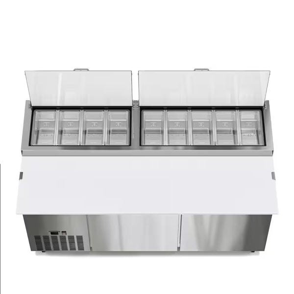 71 In. 17 Cu. Ft. Commercial Pizza Prep Refrigerator in Stainless Steel