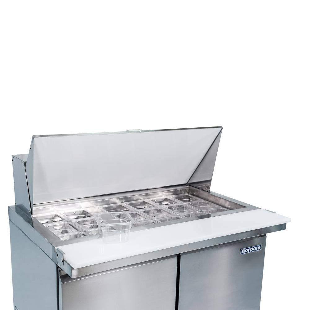9.5 Cu. Ft. Prep Table Commercial Refrigerator in Stainless Steel