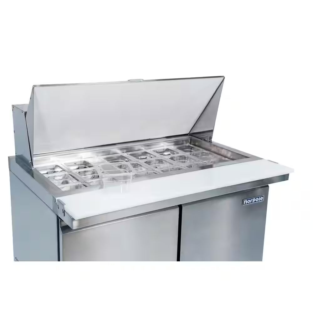 9.5 Cu. Ft. Prep Table Commercial Refrigerator in Stainless Steel